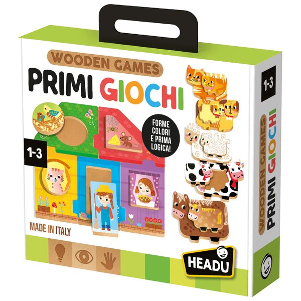 Baby raccolta giochi educativi in legno - forme, colori e numeri - HEADU
