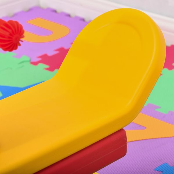Altalena a bilico con maniglie antiscivolo per bambini età 1-4 anni, plastica hdpe atossica, 150x32x60cm, multicolore - 