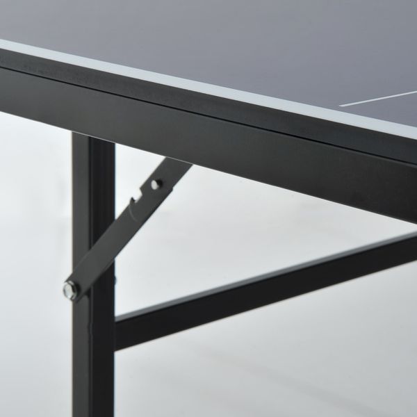 Tavolo da ping pong pieghevole per interni in mdf e acciaio, 152.5 x 274 x 76 cm, blu e viola - 