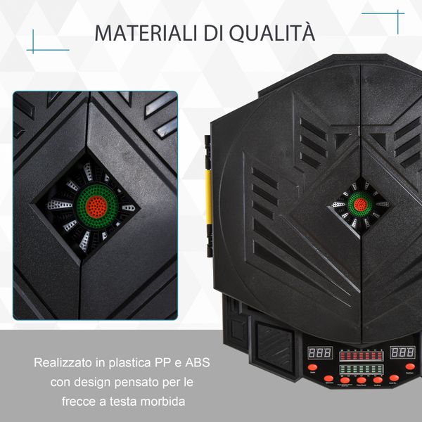 Bersaglio elettronico digitale con 12 freccette per 8 giocatori, 27 giochi e 216 varianti - 