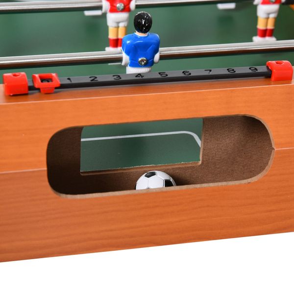 Calcio balilla in legno con 22 giocatori in formazione 3:4:3, 2 palline e 2 segnapunti inclusi 84.5x40x61.2cm - 