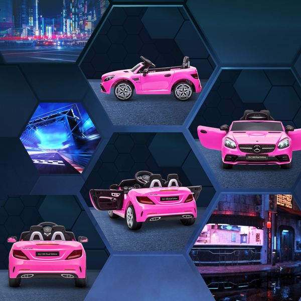 Macchina elettrica per bambini 3-6 anni con luci led, effetti sonori e telecomando, 107x62.5x44 cm, rosa - 