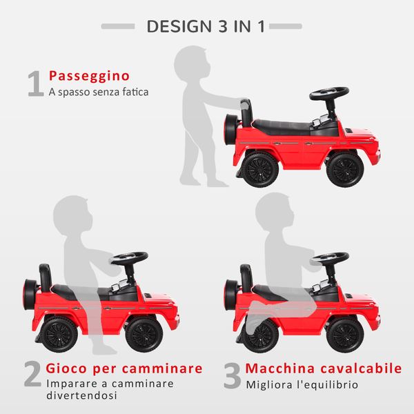 Macchina giocattolo, macchina cavalcabile per bambini 12-36 mesi, mercedes-benz g350, rossa - 