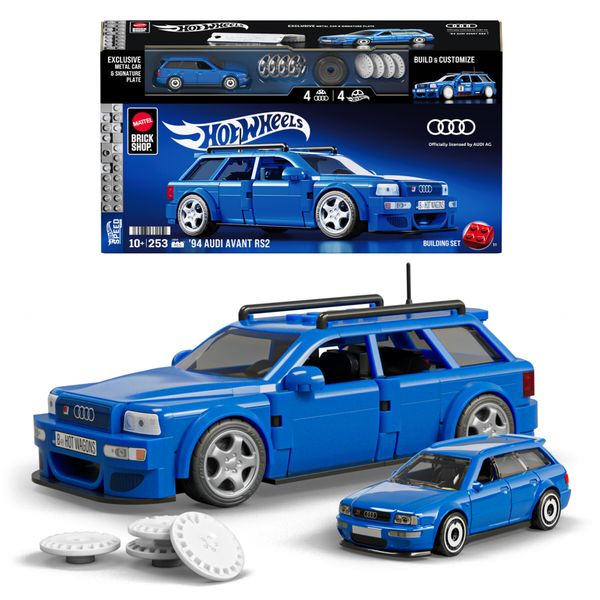 Hot wheels brick shop '94 audi avant rs2 set da costruire 252 pezzi - mattel - BRICK SHOP, Hot Wheels