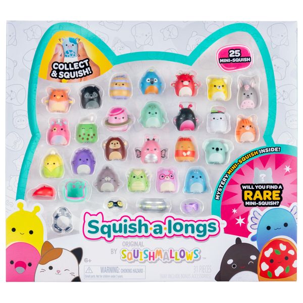 Squishmallows mini - confezione esclusiva da 25 personaggi collezionabili - SQUISH A LONGS