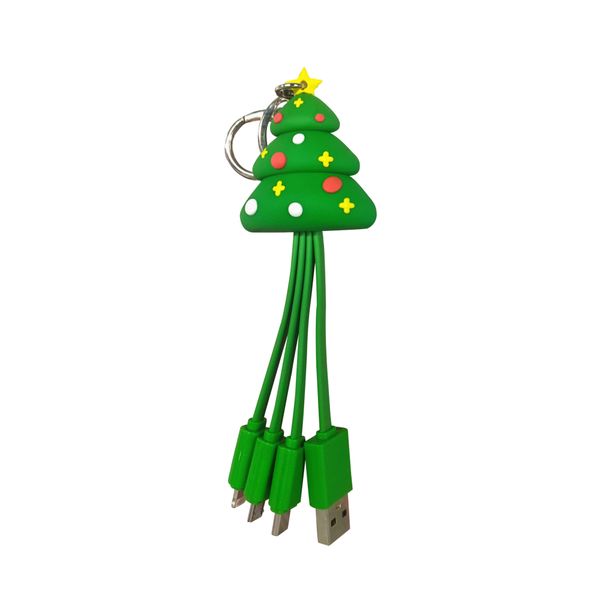 Cavo usb natale 3 in 1 - ricarica per smartphone e tablet - assortito - IBS