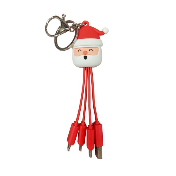 Cavo usb natale 3 in 1 - ricarica per smartphone e tablet - assortito - IBS