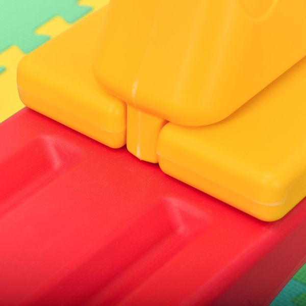 Altalena a bilico con maniglie antiscivolo per bambini età 1-4 anni, plastica hdpe atossica, 150x32x60cm, multicolore - 