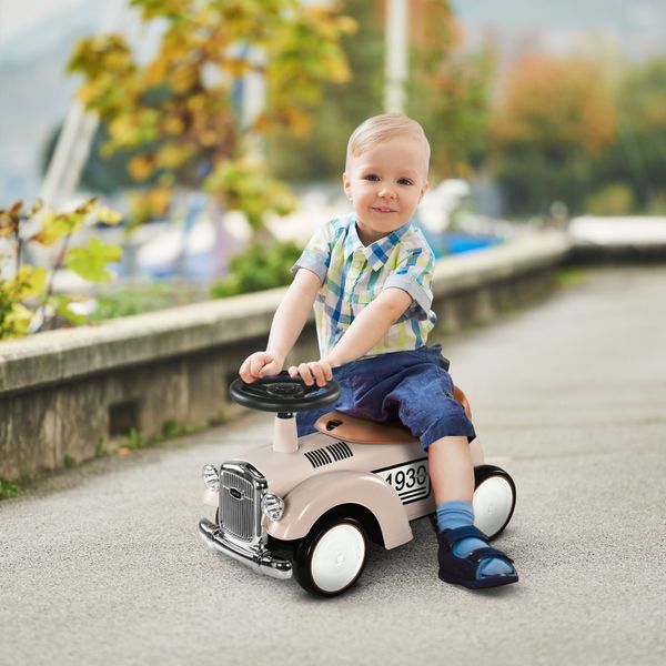 Macchina per bambini 12-36 mesi con clacson e vano portaoggetti a scomparsa, in pp e metallo, 58x27x35 cm - 