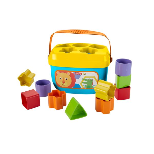 Fisher-price, secchiello con formine, 10 blocchi colorati, per bambini dai 6 mesi in su - FISHER PRICE