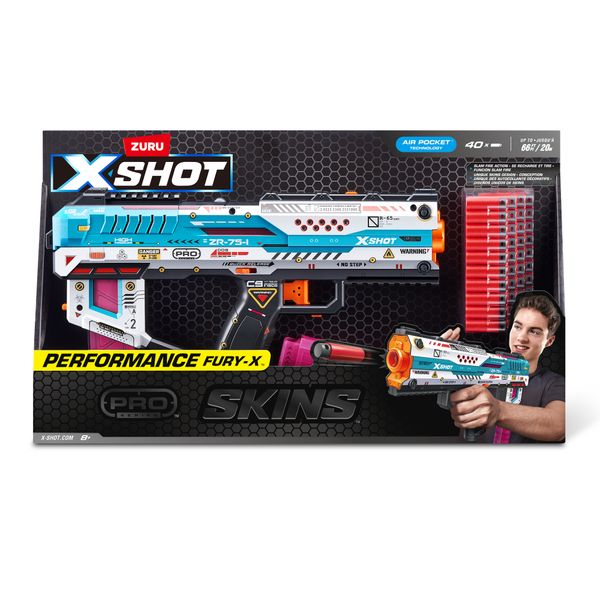 Xshot skins pro s1 fury-x blaster - pistola dart 40 dardi - X-SHOT