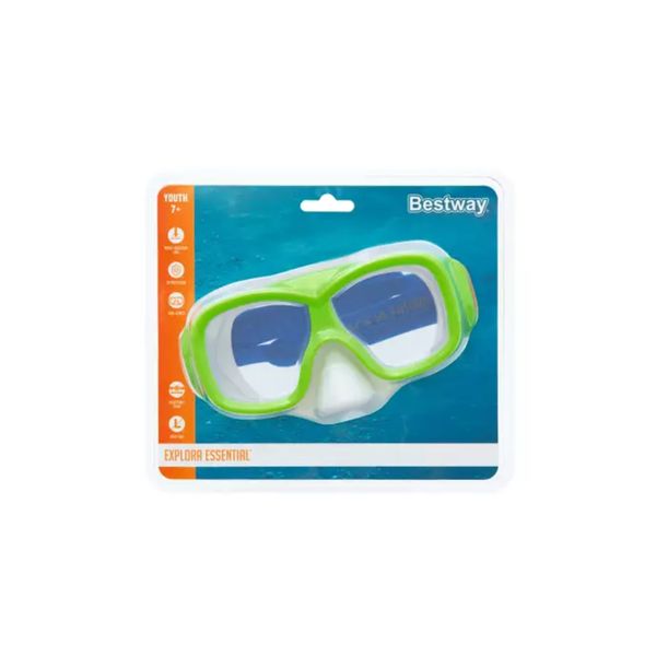 Maschera aquanaut, 7-14 anni, 3 colori assortiti,  in silicone con lenti in policarbonato protezione uv - Bestway