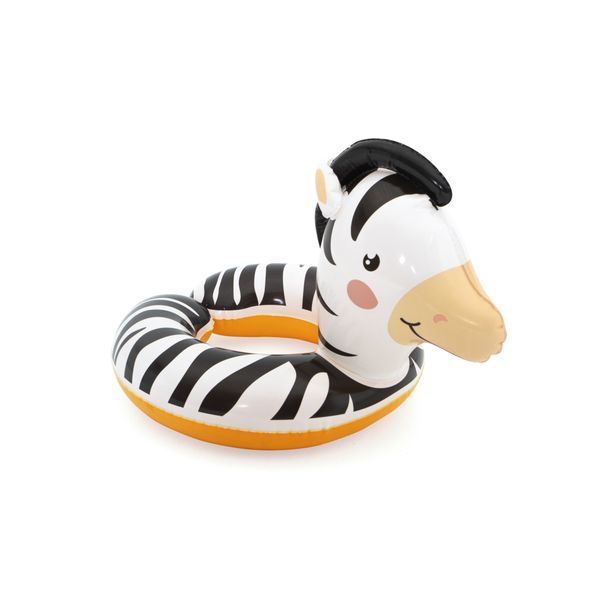 Salvagente con testa animali buffi safari, 3-6 anni, 3 personaggi assortiti: zebra (cm. 57x51), tucano (cm. 57x51), scimmia (cm. 45x51) - Bestway