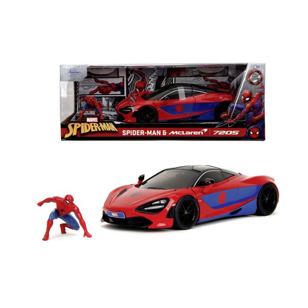 Jada toys marvel auto mclaren 720s, 19 cm, con personaggio spider-man (5 cm) incluso - INVINCIBLE HEROES, MARVEL, Spiderman