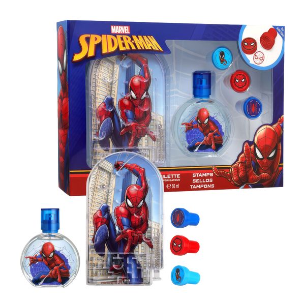 Spider-man gift set – edt 50 ml + flipper gioco + 3 timbri per bambini - Spiderman