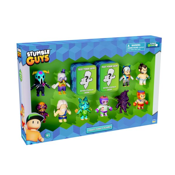Stumble guys - confezione 12 personaggi assortiti - statuette da 6 cm - personaggi dal videogioco stumble guys - STUMBLE GUYS, BANDAI