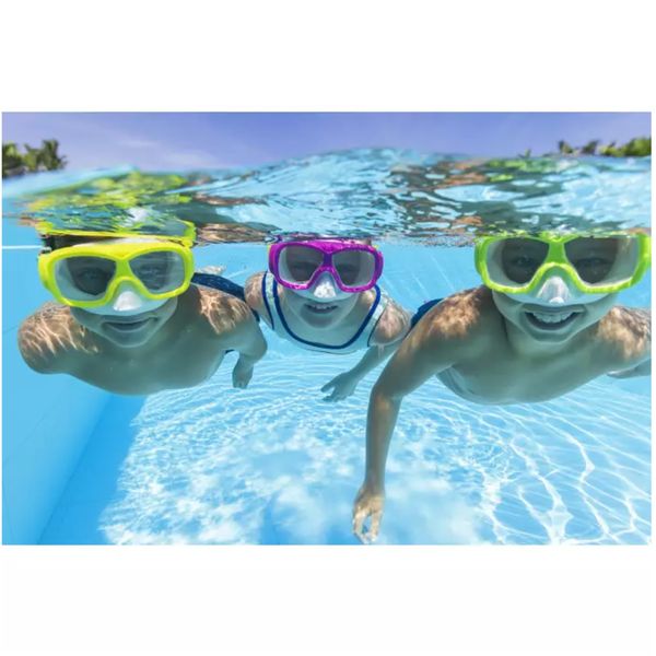 Maschera aquanaut, 7-14 anni, 3 colori assortiti,  in silicone con lenti in policarbonato protezione uv - Bestway
