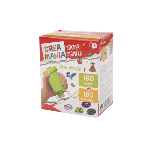 Sticker stamper - timbri assortit colorati per decorare con 320 stickers in 4 temi divertenti - CREA MANIA
