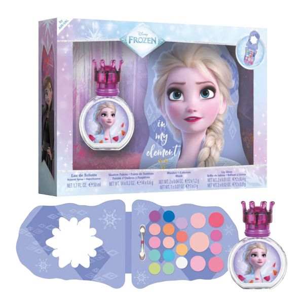 Frozen gift set – edt 50 ml + palette make-up con ombretti e gloss per bambini - Frozen