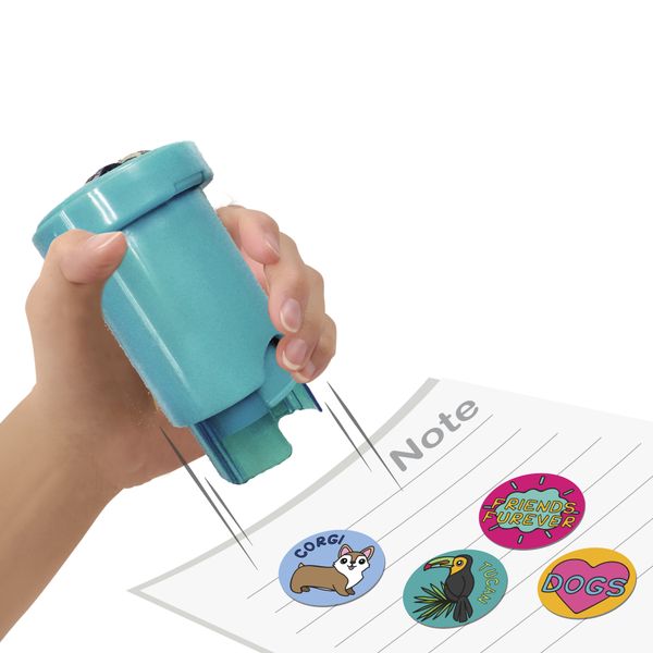 Sticker stamper - timbri assortit colorati per decorare con 320 stickers in 4 temi divertenti - CREA MANIA