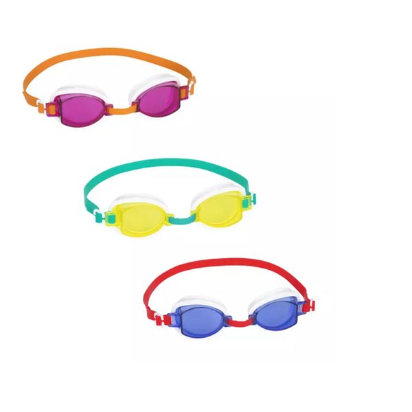 Occhialini ocean wave, 7-14 anni,3 colori assortiti   silicone con protezione uv, - Bestway