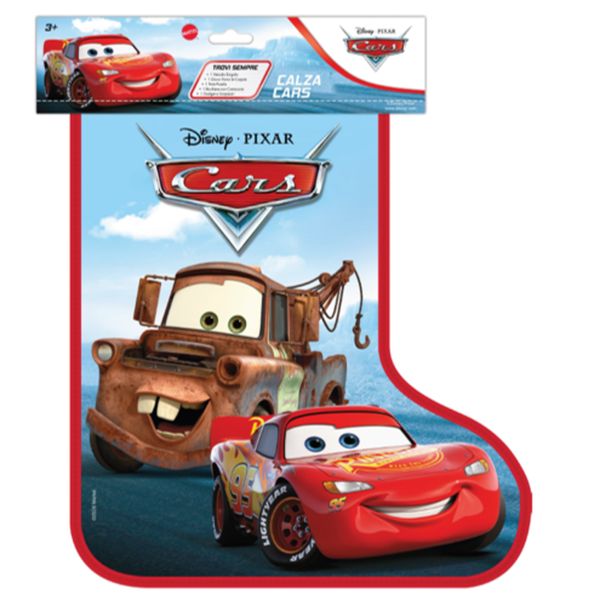 Mattel disney pixar cars - calza della befana 2026, con un veicolo cars, una pista puzzle e accessori e gadgets inclusi - Cars, Disney