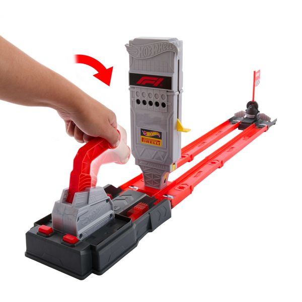 Hot wheels racing – formula 1 griglia di partenza - set pista con 2 auto da f1, torre di partenza e bandiera a scacchi - Hot Wheels