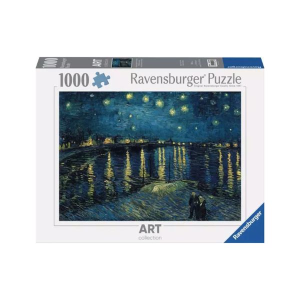 Puzzle ravensburger van gogh notte stellata sul rodano 1000 pezzi – art collection per adulti - RAVENSBURGER