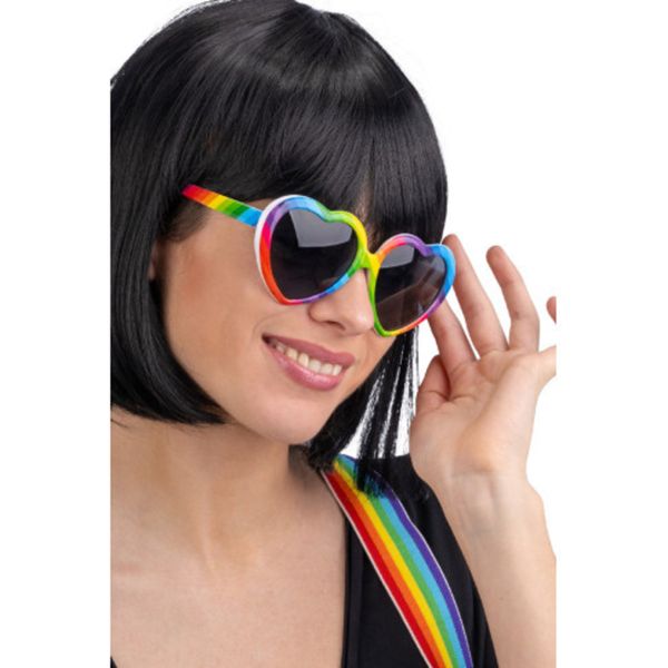 Occhiali cuore arcobaleno carnevale - CARNIVAL TOYS