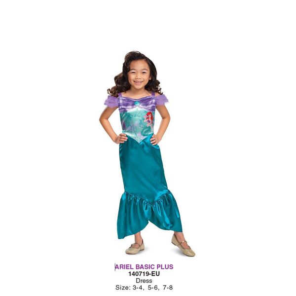 Costume ariel disney princess per bambina – vestito di carnevale principessa - Disney