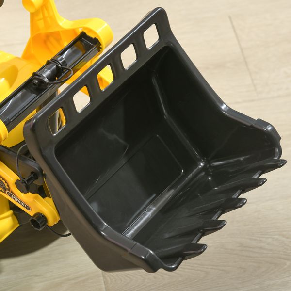 Escavatore per bambini con benna e spazio contenitore a scomparsa, in pp e abs, 80x26.5x39 cm, giallo e nero - 