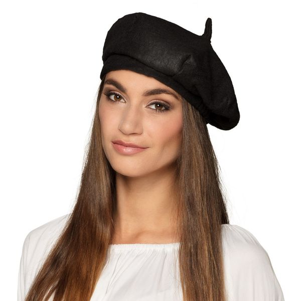 Berretto tipo basco francese nero adulto taglia unica - BIGIEMME