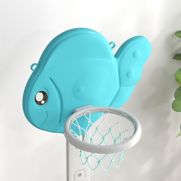 Canestro basket per bambini 5 in 1 con altezza regolabile, porta da calcio e golf, età 3-6 anni - 