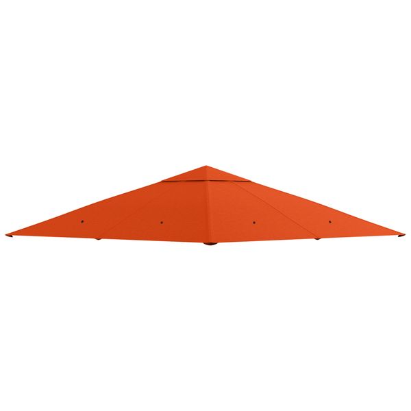 Tetto di ricambio 3x3m arancione per gazebo da giardino in poliestere con fori di ventilazione - 