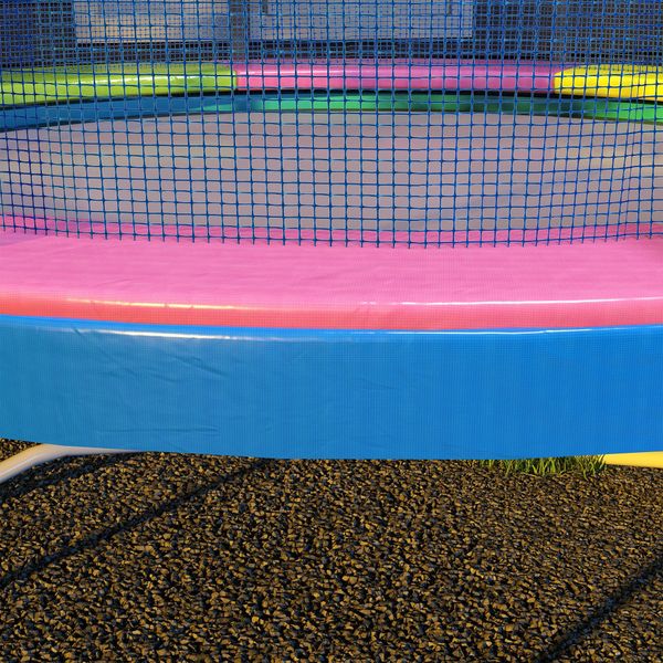 Copertura tappeto elastico ø305x30 cm pieghevole e portatile, in plastica, pe e schiuma, multicolore - 