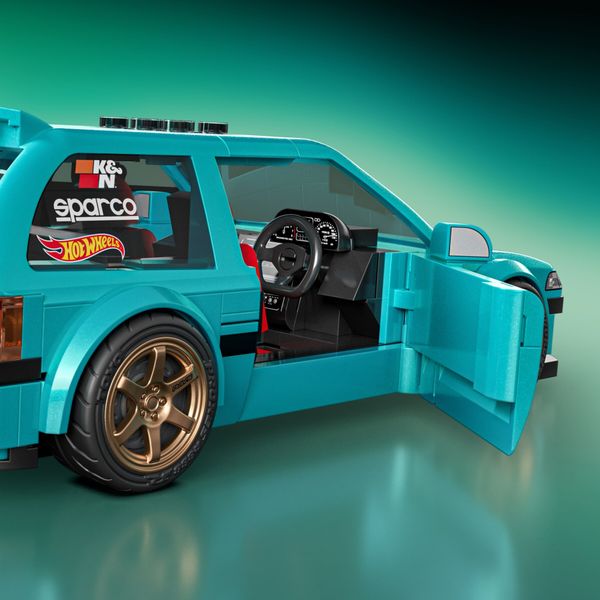 Mattel brick shop hot wheels – custom '90 honda civic ef, set costruzione 248 pezzi con adesivi e dettagli realistici - BRICK SHOP