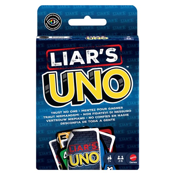 Mattel games – liar’s uno - nuova versione del gioco uno con bluff, trucchi e sfide tra giocatori - UNO
