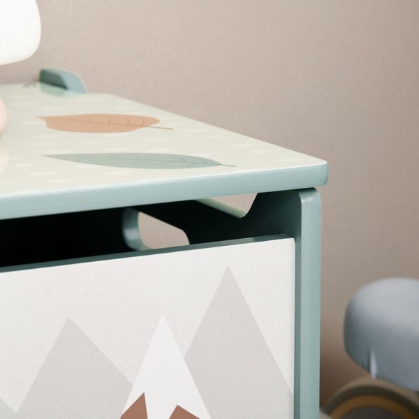 Baule portagiochi per bambini con coperchio e cerniera di sicurezza in mdf, 60x37x39cm, verde - 