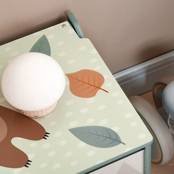Baule portagiochi per bambini con coperchio e cerniera di sicurezza in mdf, 60x37x39cm, verde - 