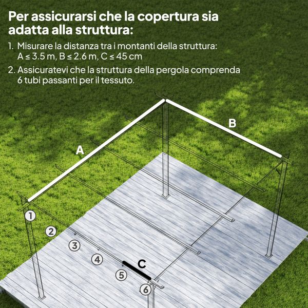 Tettuccio di ricambio per gazebo da giardino con 10 fori, copertura in poliestere traspirante, grigio - 