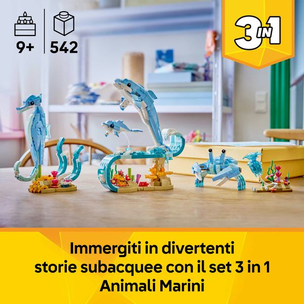 Lego creator 31385 3in1 animali marini: meravigliosi delfini giocattolo - LEGO CREATOR