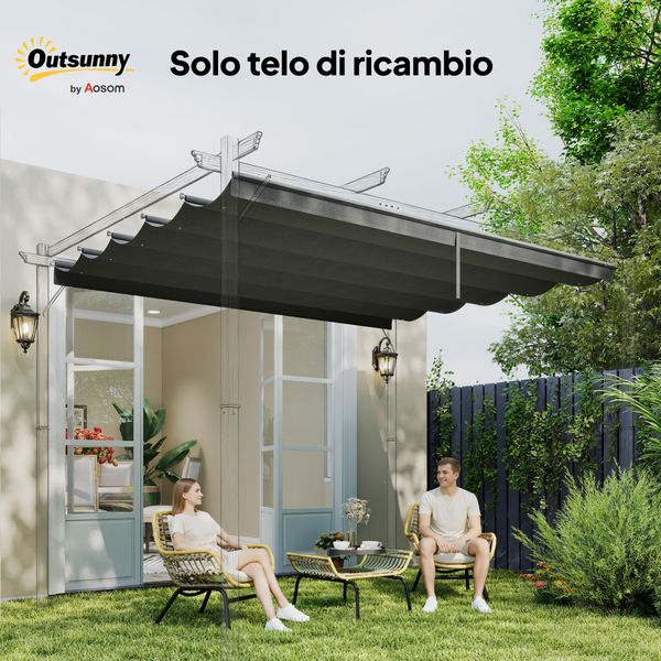 Tettuccio di ricambio per gazebo da giardino con 10 fori, copertura in poliestere traspirante, grigio - 