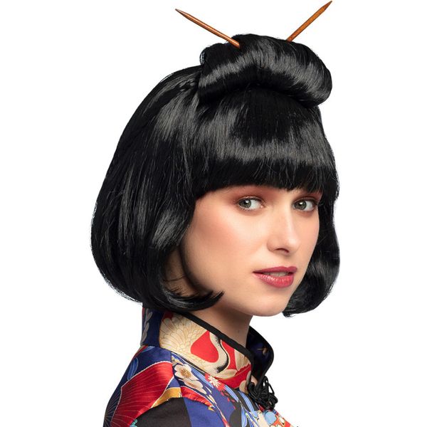 Parrucca cortigiana cinese con bastoncini - BIGIEMME