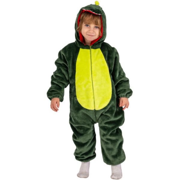 Tutina dinosauro in pile con cappuccio in busta con gancio - CARNIVAL TOYS