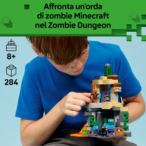 Lego minecraft 21587 – zombie dungeon con tavolo da crafting - LEGO