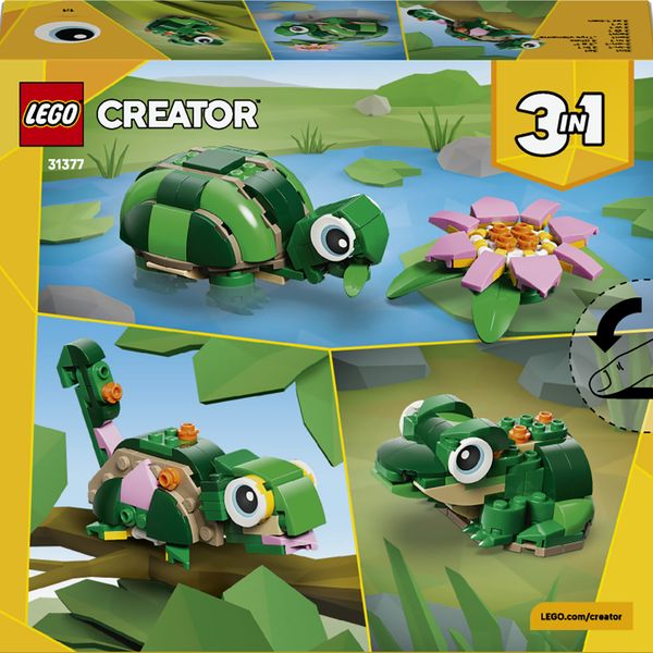Lego creator 31377 – tartaruga con fiore di ninfea 3in1 - LEGO CREATOR