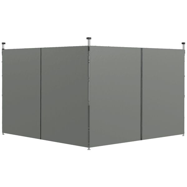 Set 2 pareti gazebo 3x3 e 3x6 m in tessuto oxford con porte a cerniera, 295x195 cm, grigio scuro - 