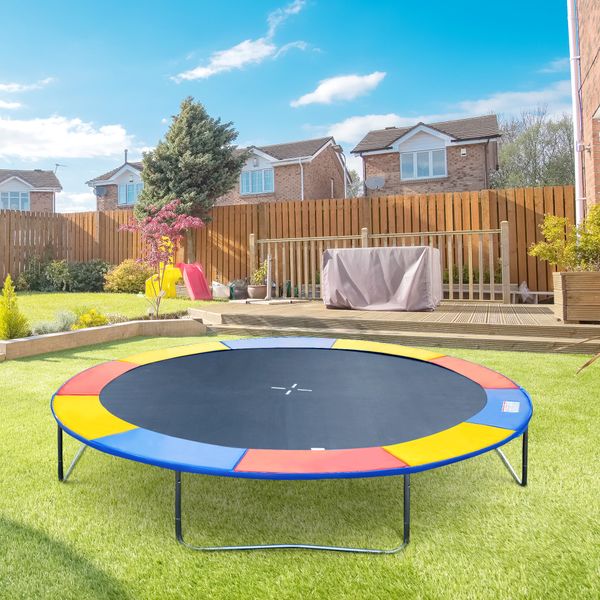 Copertura imbottita bordo trampolino, protezione per tappeto elastico giaridno in plastica, ø244cm, multicolore - 