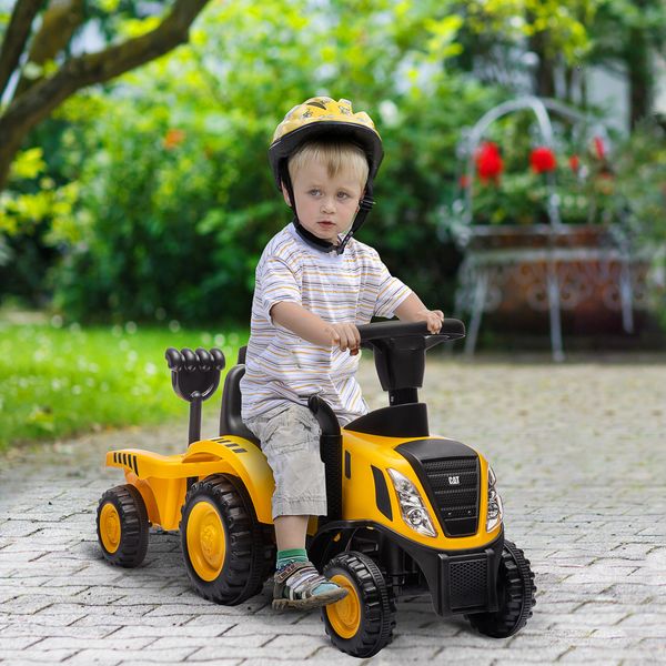 Camion giocattolo per bambini 12-36 mesi con pala e rimorchio, in pp e metallo, 91x29x44 cm, giallo - 