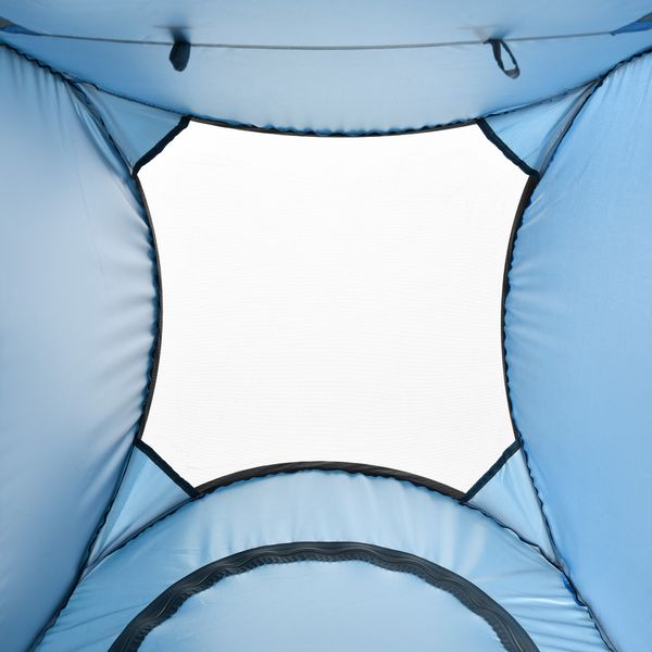 Tenda doccia da campeggio e spiaggia con porta a cerniera e borsa di trasporto, 126x124x189 cm, blu - 